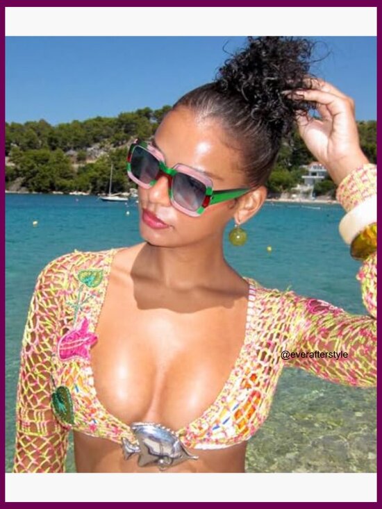 Oversized Square Sunglasses UV400 Protection Retro Modern Style